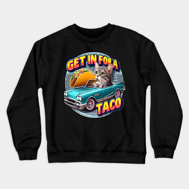 Taco Cat Cruising Crewneck Sweatshirt by coollooks